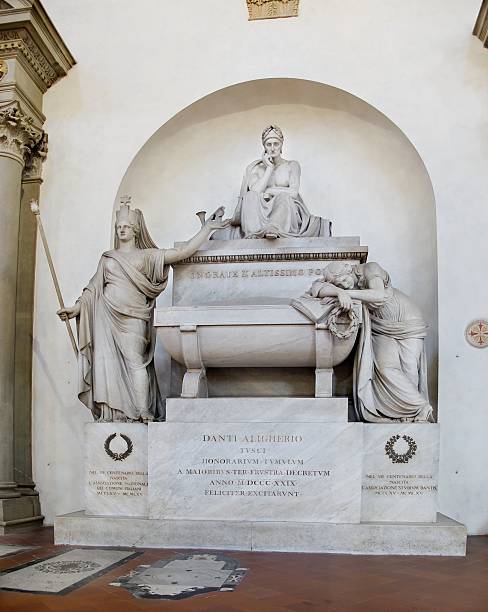 dante's tomb w bazyliki santa croce. florencja, włochy - danti zdjęcia i obrazy z banku zdjęć