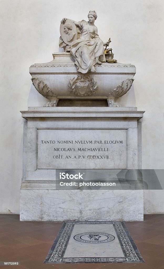 Machiavelli Grabmal an der Basilika Santa Croce. Florenz, Italien - Lizenzfrei Niccolo Machiavelli Stock-Foto