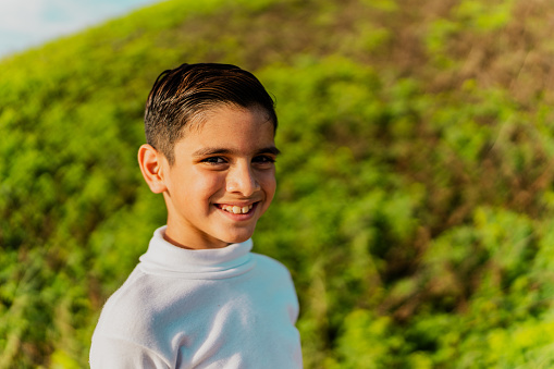 Portrait of a child boy outdoors