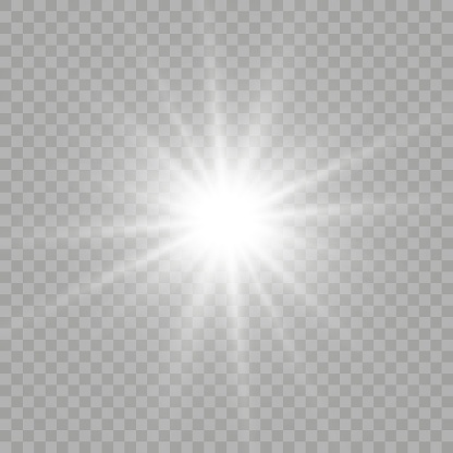 Vector transparent sunlight special lens flash light effect