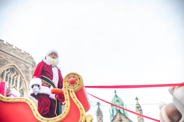 Toronto Ontario, Canada- November 26th, 2023: Santa Claus at Toronto annual Santa Claus Parade.