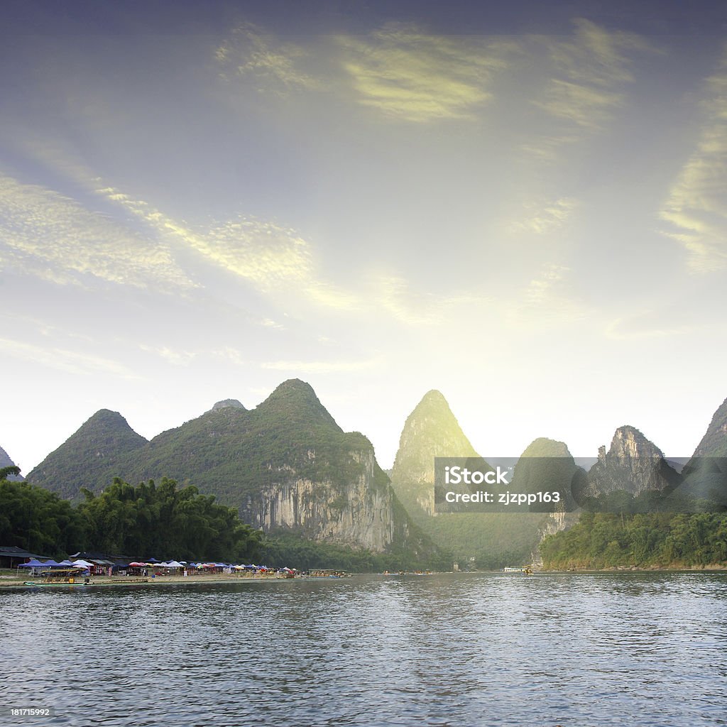 Chine Guilin rafting - Photo de Aube libre de droits
