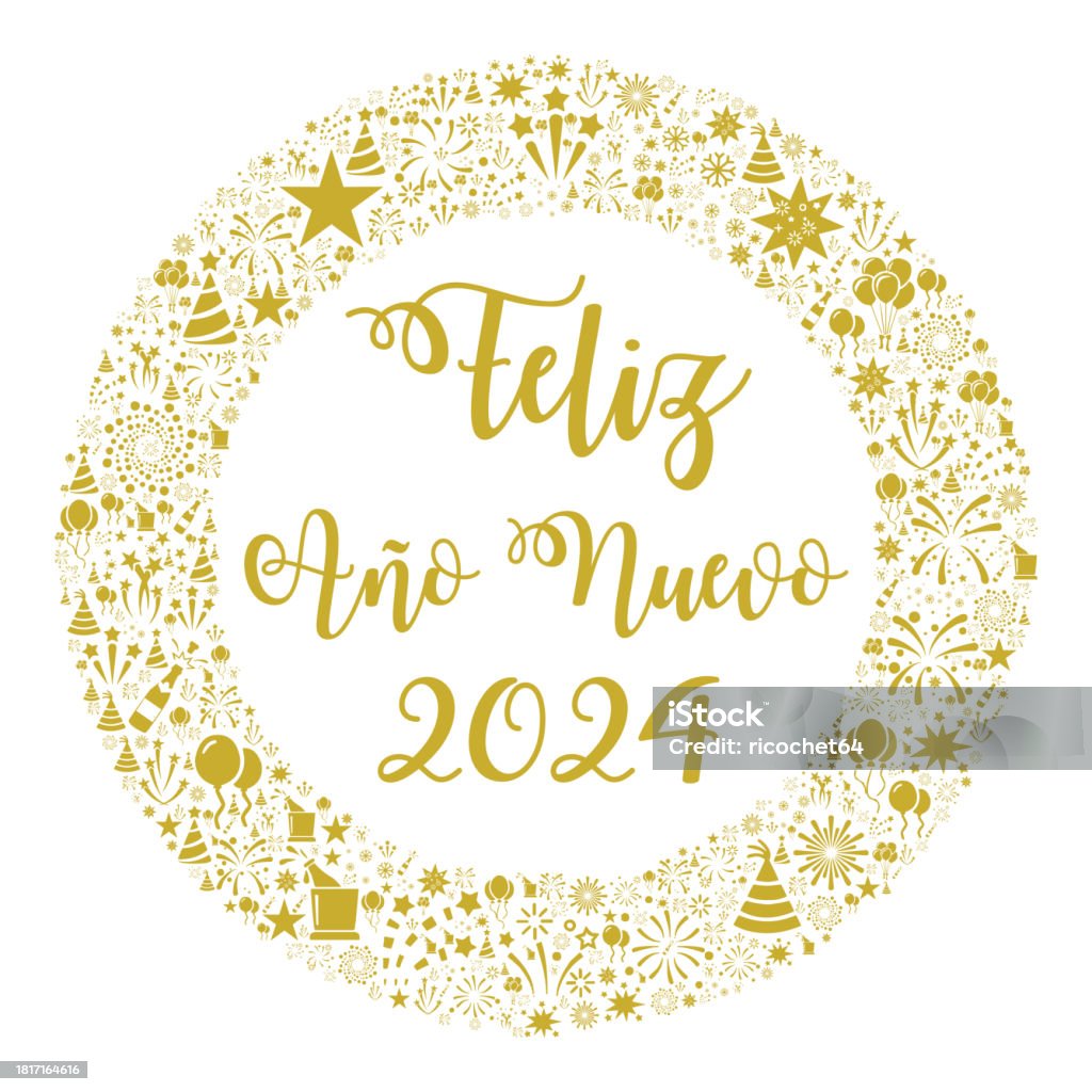 Happy New Year 2024 In Spanish Language Stock Illustration Download Happy New Year 2024 In Spanish Language Stock Illustration Download