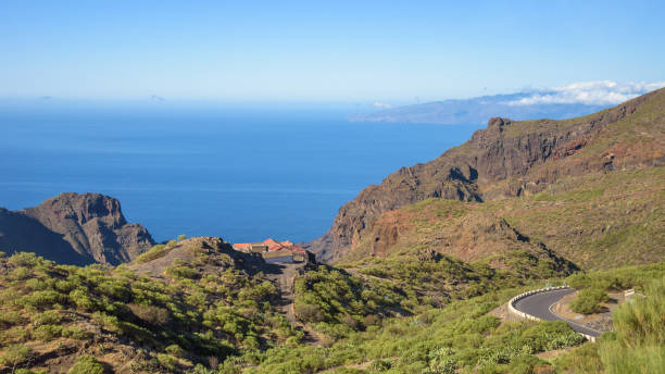 Landscape of the Teno massif on Tenerife Landscape of the Teno massif on Tenerife, one of three volcanic formations that gave rise to island. Canaries. Spain teno mountains photos stock pictures, royalty-free photos & images