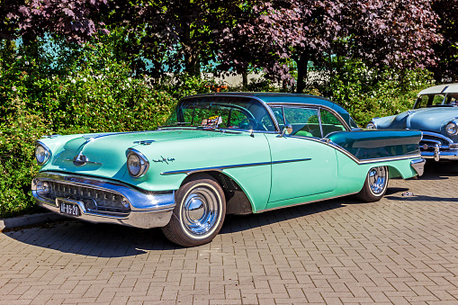 1957 Oldsmobile Starfire 98 Holiday Coupe vintage car. Den Bosch, The Netherlands - May 8, 2016