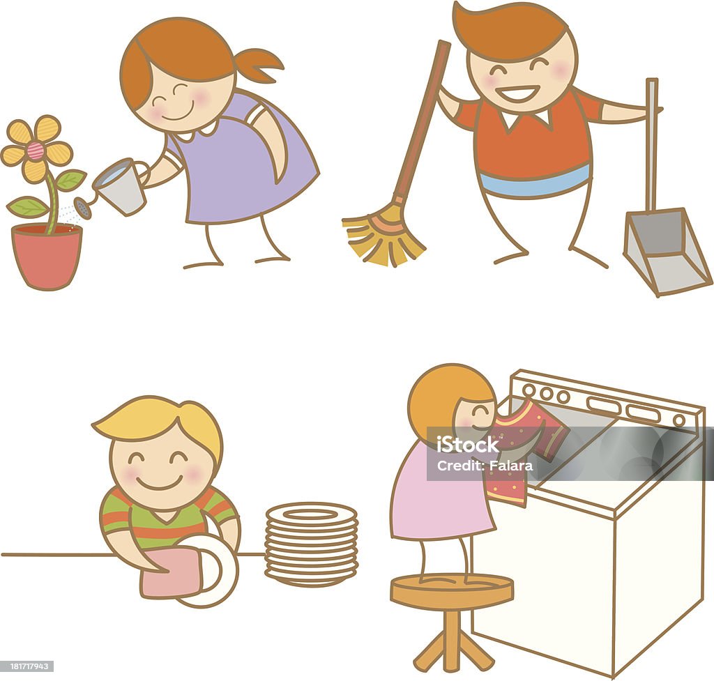 kid housework set Plant stock vector