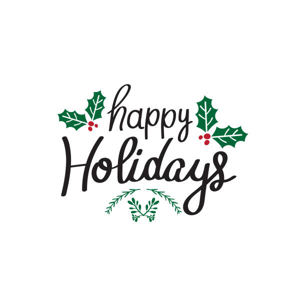 Hand Drawn Happy Holidays Text Vector Design. Hand Drawn Happy Holidays Text Vector Design. happy holidays short phrase stock illustrations