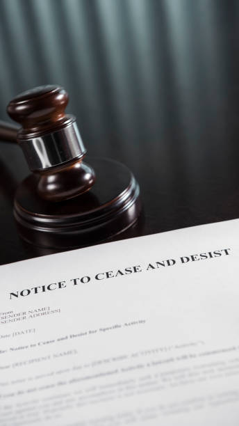 istock Cease and Desist Letter with Gavel 1817181102