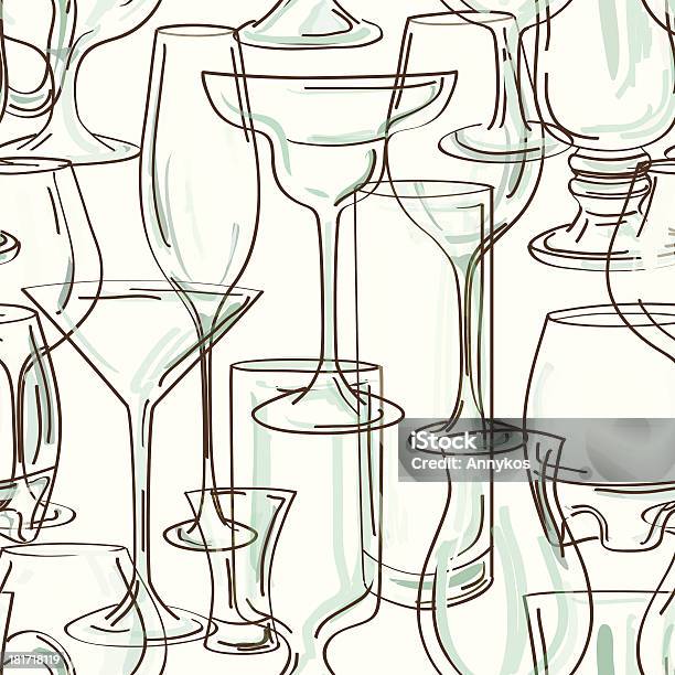 Seamless Pattern Of Cocktail Glasses Stock Illustration - Download Image Now - Alcohol - Drink, Backgrounds, Bar - Drink Establishment