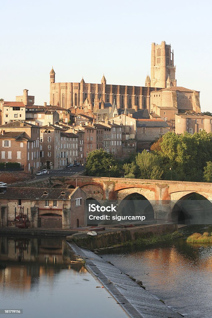 Sainte cécile catedral vista al río, Tarn Albi, Francia. - Foto de stock de Aire libre libre de derechos