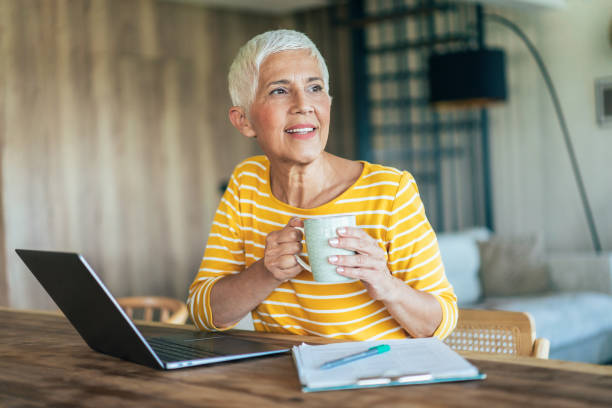 istock Senior woman at Home office 1817192694