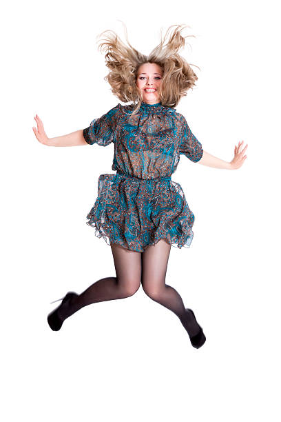 istock Beautiful young blonde jumping 181719420
