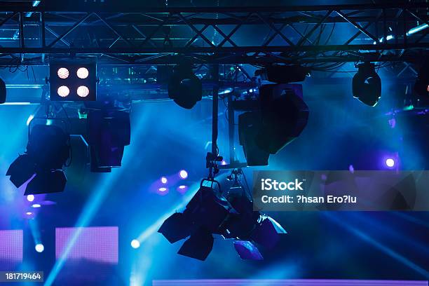 Stage Lights Stock Photo - Download Image Now - Back Lit, Backgrounds, Blue