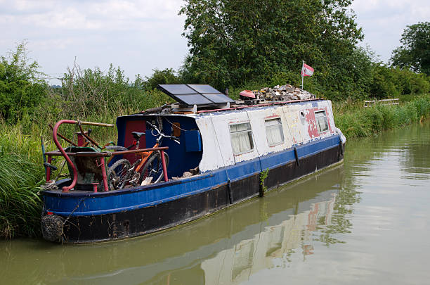 Narrow Boat on the Kennet and Avon Canal stock photo