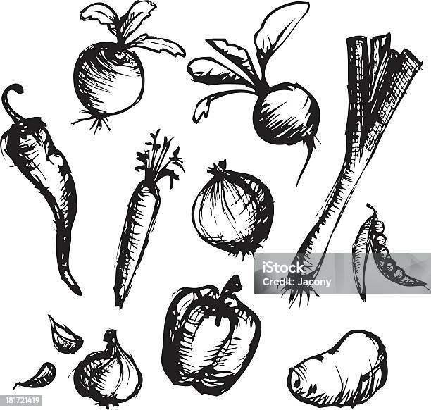 야채면 채소에 대한 스톡 벡터 아트 및 기타 이미지 - 채소, 흑백, 과일