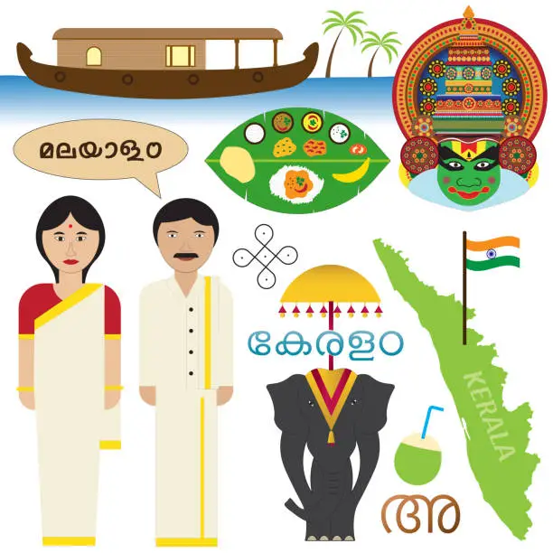 Vector illustration of Kerala culture concept based vector illustration