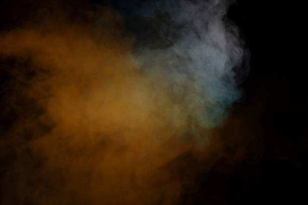 istock Blue and yellow steam on a black background. 1817237628