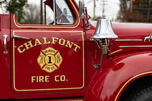 Chalfont, Pa. USA, Nov. 4, 2023: Chalfont fire company truck, Chalfont, Pa. USA