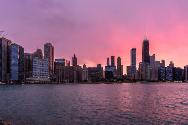 istock View of Chicago skyline at sunset in spring 1817285850
