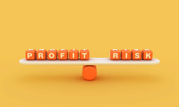 istock Seesaw with PROFIT RISK Buzzword Cubes 1817291556
