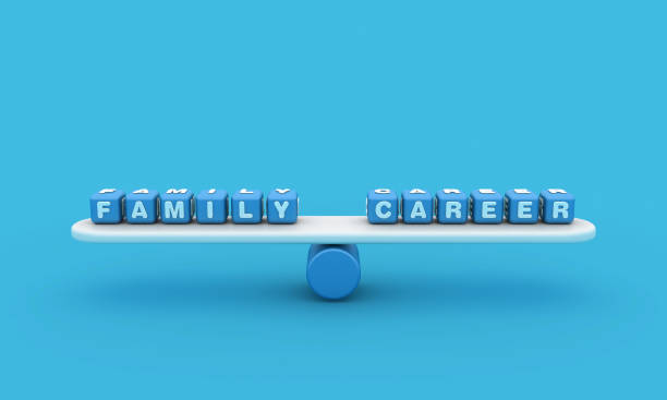 istock Seesaw with FAMILY CAREER Buzzword Cubes 1817292069