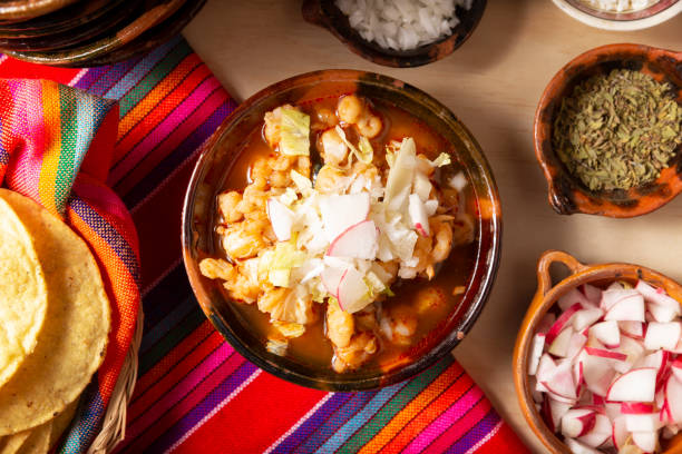 istock Pozole Mexican soup recipe table top view 1817293131