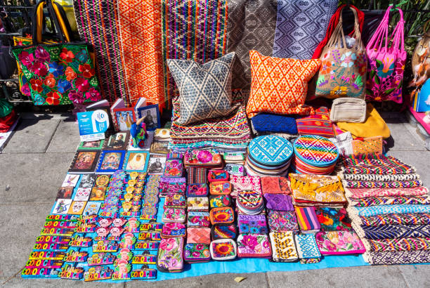 Mexico City, CDMX, Mexico, 5th of February 2023, A stand with mexican souvenirs in Coyoacan neighborhood,