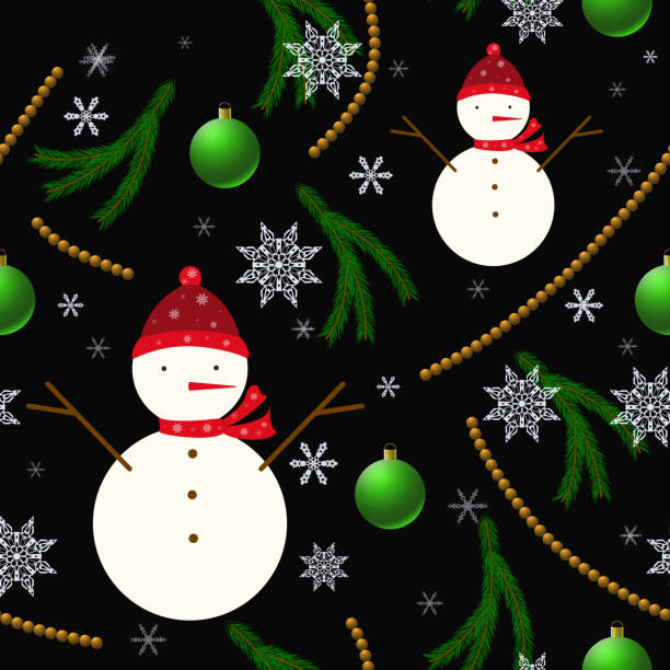 istock Seamless pattern on the theme of the new year and Christmas 1817334743