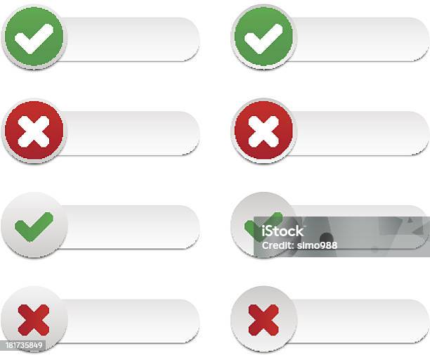 Wrong And Right Validation Labels Stock Illustration - Download Image Now - Cancel Icon, Cancellation, Check Mark