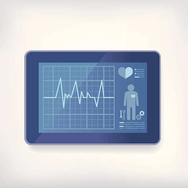 「ハートビート」 - pulse trace taking pulse computer monitor healthcare and medicine点のイラスト素材／クリップアート素材／マンガ素材／アイコン素材