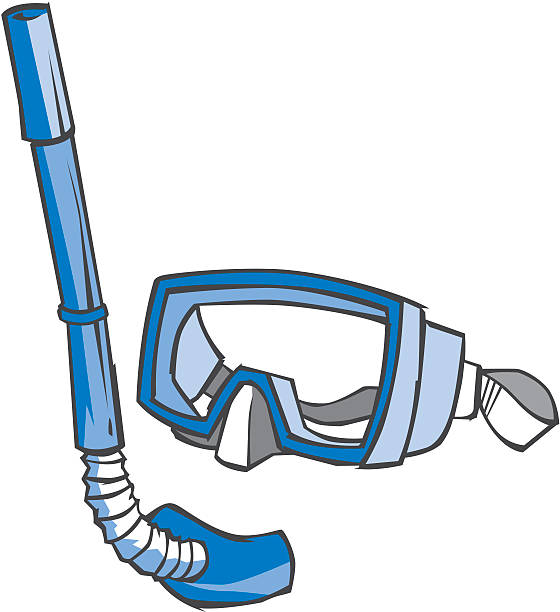 schnorchelausrüstung - swimming goggles stock-grafiken, -clipart, -cartoons und -symbole