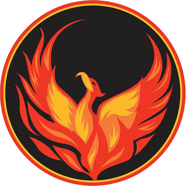 Vector illustration of Phoenix Emblem