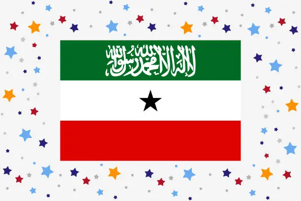Vector illustration of Somaliland Flag Independence Day Celebration With Stars