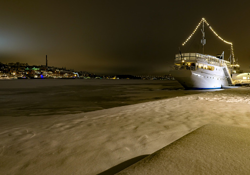 View of a ship during winter
