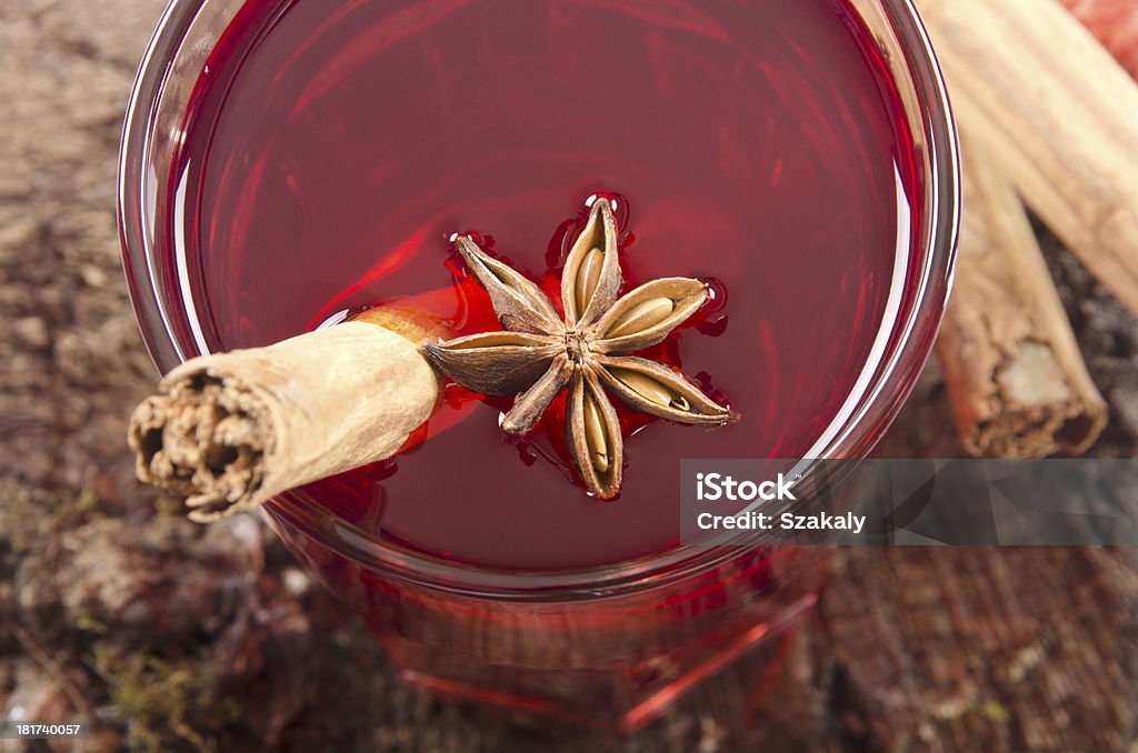 red christmas tea with spice red christmas tea with cinnamon and anise Anise Stock Photo