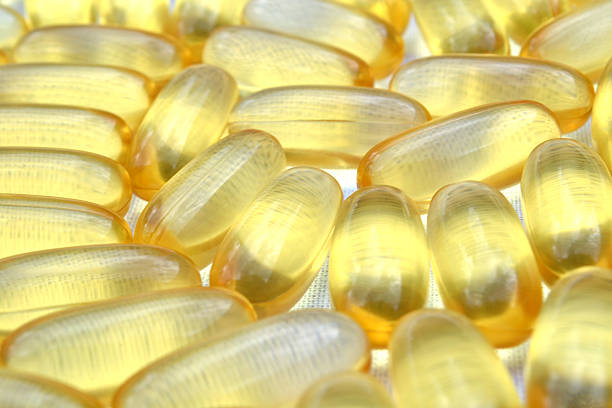 Omega 3 capsules stock photo