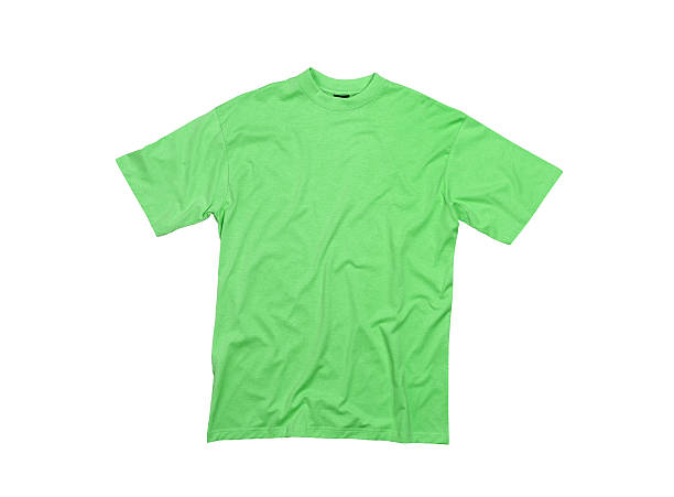 istock Green T-shirt isolated on white background 181741895