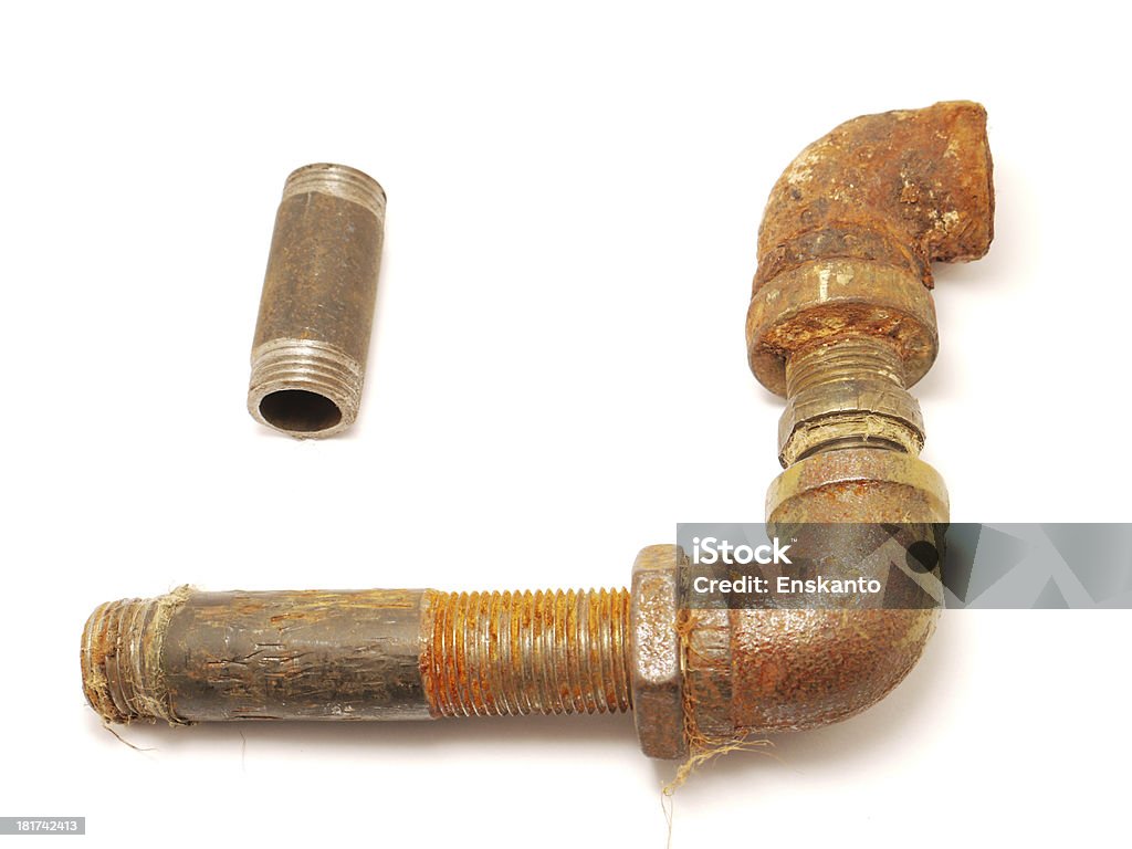 Old a pipe Old a pipe on a white background Ancient Stock Photo