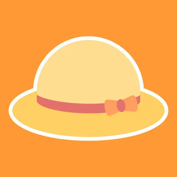 Vector illustration of Hat icon in flat style on a blue background. Vector illustration