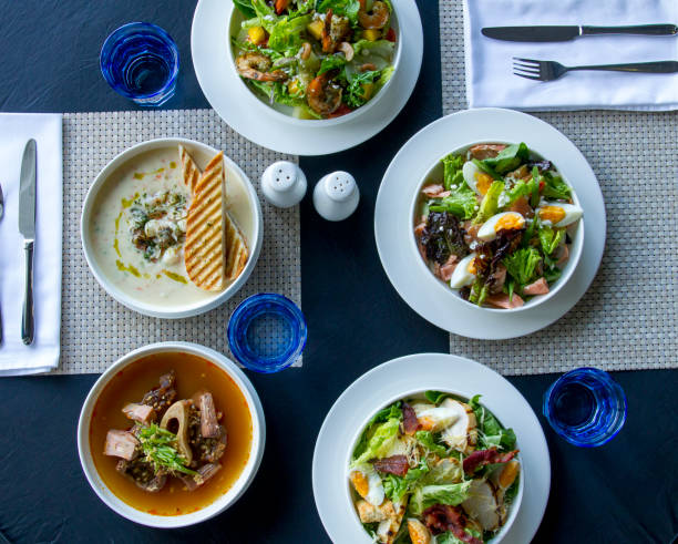 istock Top view of dishes in the table 1817434756