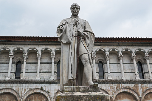 Francesco Burlamacchi statue at piazza San Michele - Lucca, Tuscany, Italy