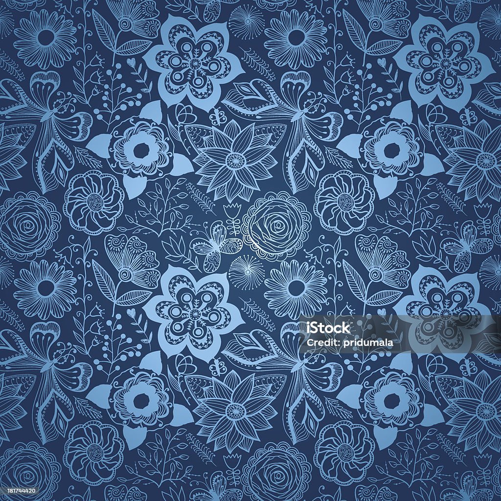 Tempo de Inverno sem costura textura com flores - Royalty-free Abstrato arte vetorial