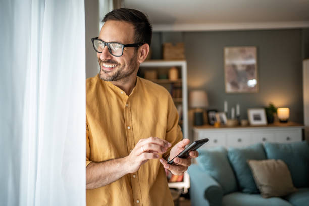istock Daily morning routine, surfing the Internet, reading online portals 1817449144