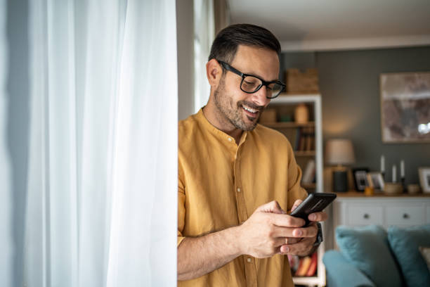istock Daily morning routine, surfing the Internet, reading online portals 1817449150