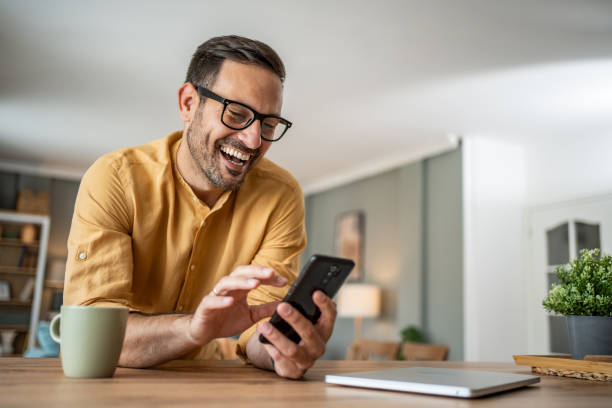 istock Daily morning routine, surfing the Internet, reading online portals 1817450527
