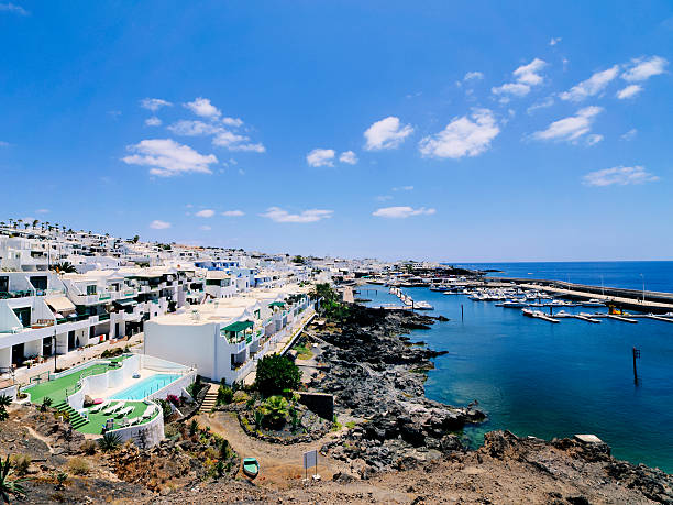 Puerto Calero - small town on the coast of Lanzarote, Canary Islands, Spain