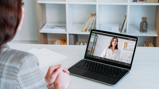 istock Video conference communication woman laptop screen 1817460191
