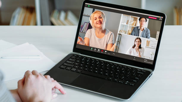 istock Video interview man women colleague laptop screen 1817460212