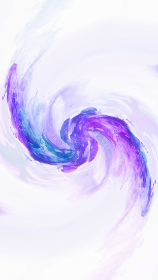 Colorful vortex background. Space portal. Purple blue liquid ink flow whirl hypnotic dimensional teleport spiral magic abstract art on white.