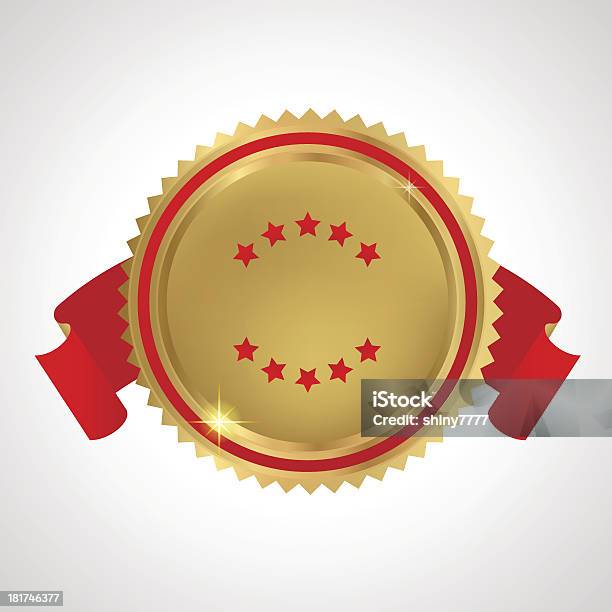 Награда Символика Логотипом Золотая Медаль С Красной Ленты Лучшая Цена — стоковая векторная графика и другие изображения на тему Лучший на выставке